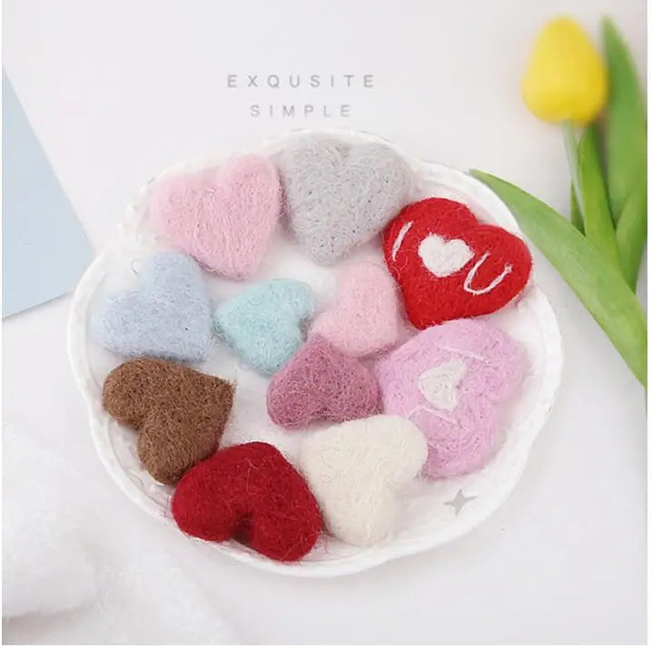 Newborn Photography Props Baby Photography Accessories Newborn Girl Boy Photo Shoot Props Felted Wool Felt Love Heart fotografia