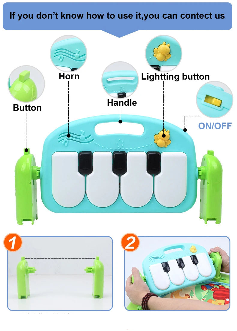Baby Play Mat Kids Rug Educational Puzzle Carpet With Piano Keyboard Cute Animal Playmat Baby Gym Crawling Activity Mat Toys 49