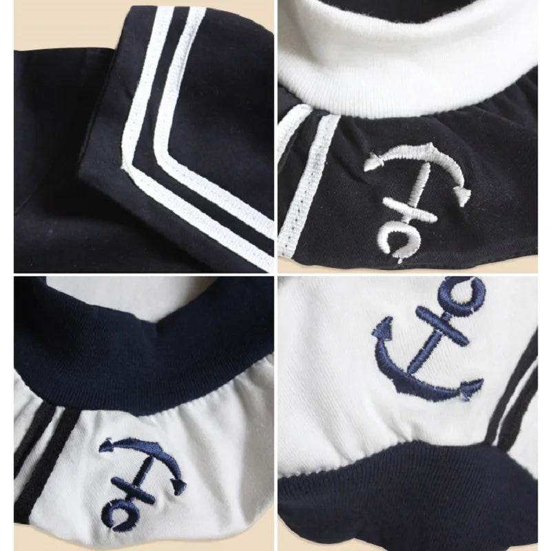 Baby Navy Sailor Newborn Clothes Baby Boys Jumpsuits100% Cotton