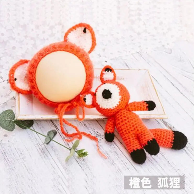 Newborn Cartoon chicken Doll Crochet Knit Accessory