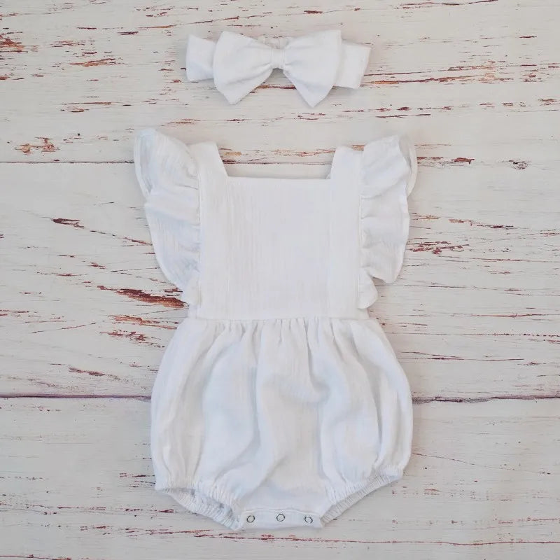 Organic Cotton Baby Girl Clothes Bodysuit Headband