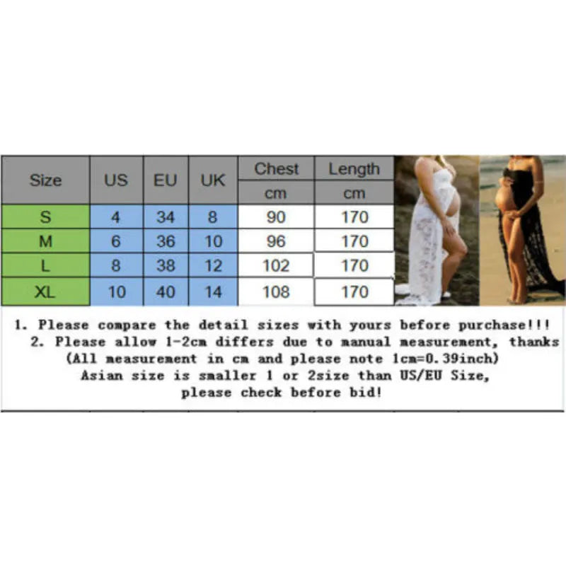 Photography Props Maternity Sexy Lace Maxi Dresses Gown Pregnant Dress Sleeveless Strapless Photo Shoot Summer Dress