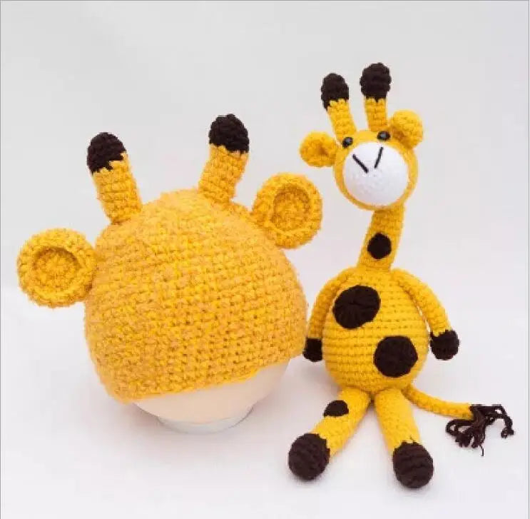 Newborn Cartoon chicken Doll Crochet Knit Accessory