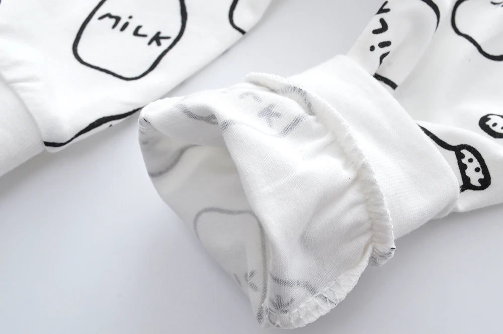 Newborn Baby White T-shirt Tops+Pants+Headband Cute 3Pcs Set