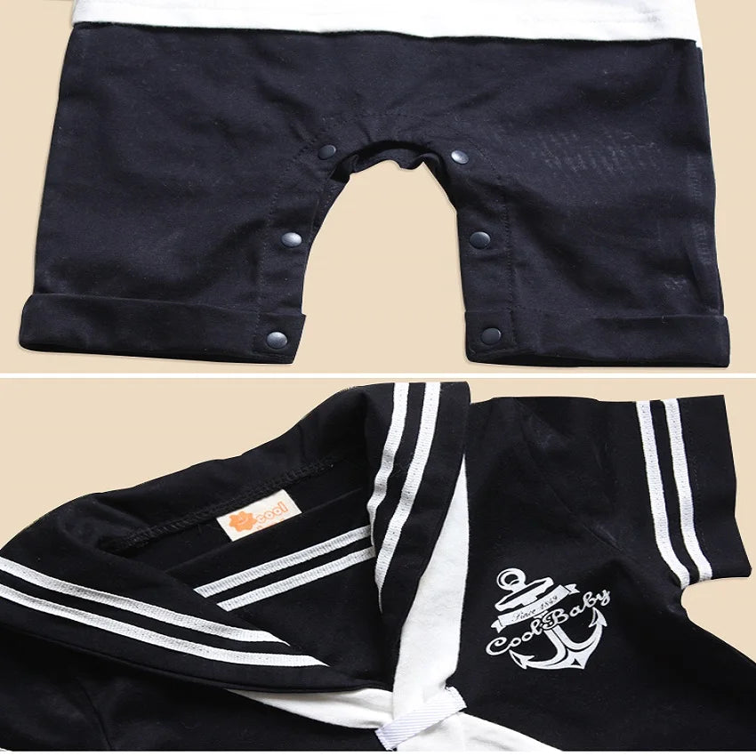 Baby Navy Sailor Newborn Clothes Baby Boys Jumpsuits100% Cotton