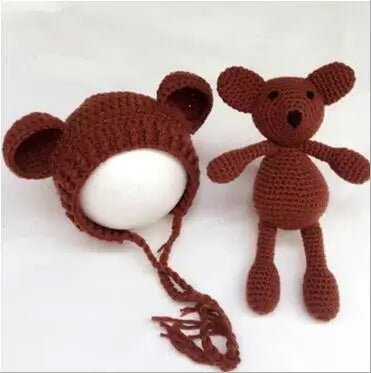 Newborn Cartoon chicken Doll Crochet Knit Accessory