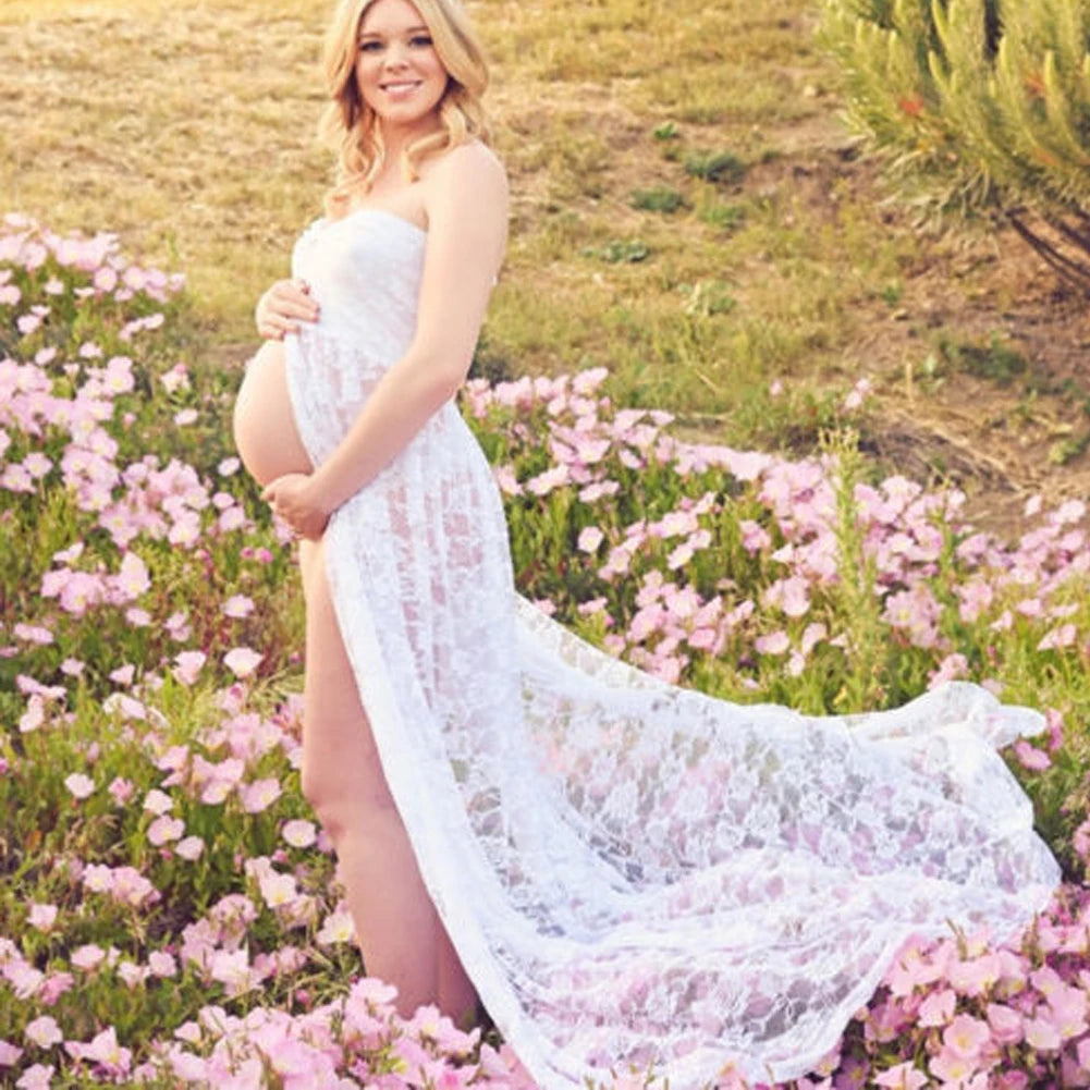 Sexy Lace Maxi Dresses Gown Pregnant Dress
