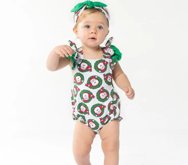Newborn Infant Cotton Bodysuits With Bows Headband