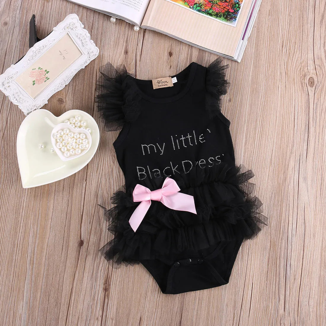 Infantil Baby Girls Bow Little Black Dress Fashion
