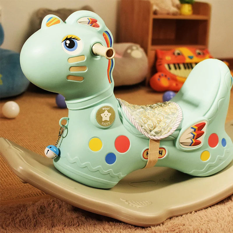 Children's Toy Rocking Horse Thickened Plastic Baby Rocking Chair Rocking Animal Swing Seat Rocker Newborn Baby Bouncers 1~6 Y