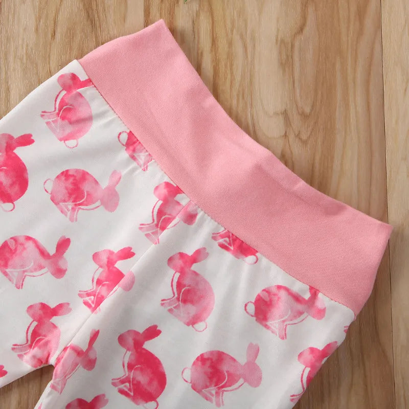 Summer 3PCS Newborn Baby Girl Lovely Bunny Tops Pants Hat