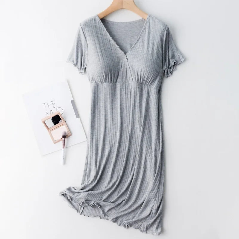 New Pregnancy Pajamas Sleepwear Nursing Pregnant Pajamas Mother Breastfeeding Nightgown Elegant Maternity Nursing Dress