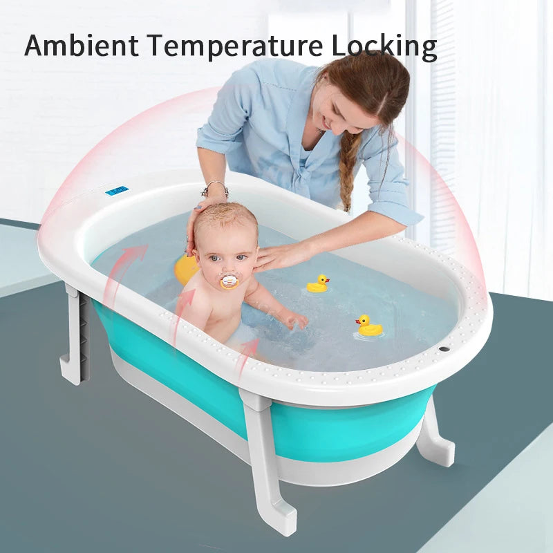 Toddlers Bath Tub Silicone Foldable Baby Take A Bath Bathtub Non-Slip Foot Bath Bucket Folding Bathtub Bathroom Basket Tub