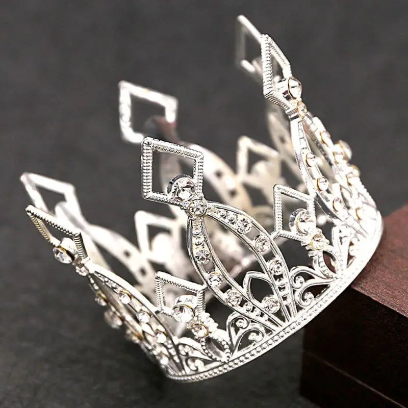 Newborn Princess Tiara Baby Golden Crown + Rhines