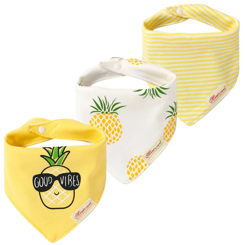 Cotton Cartoon Baby Bibs 3pcs Bandana Set Saliva Towel