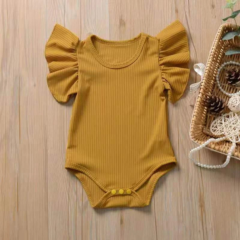 Newborn Baby Girl Solid  Bodysuit Summer