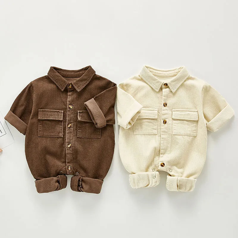 New Newborn Boys Girls Corduroy Jumpsuits Clothes