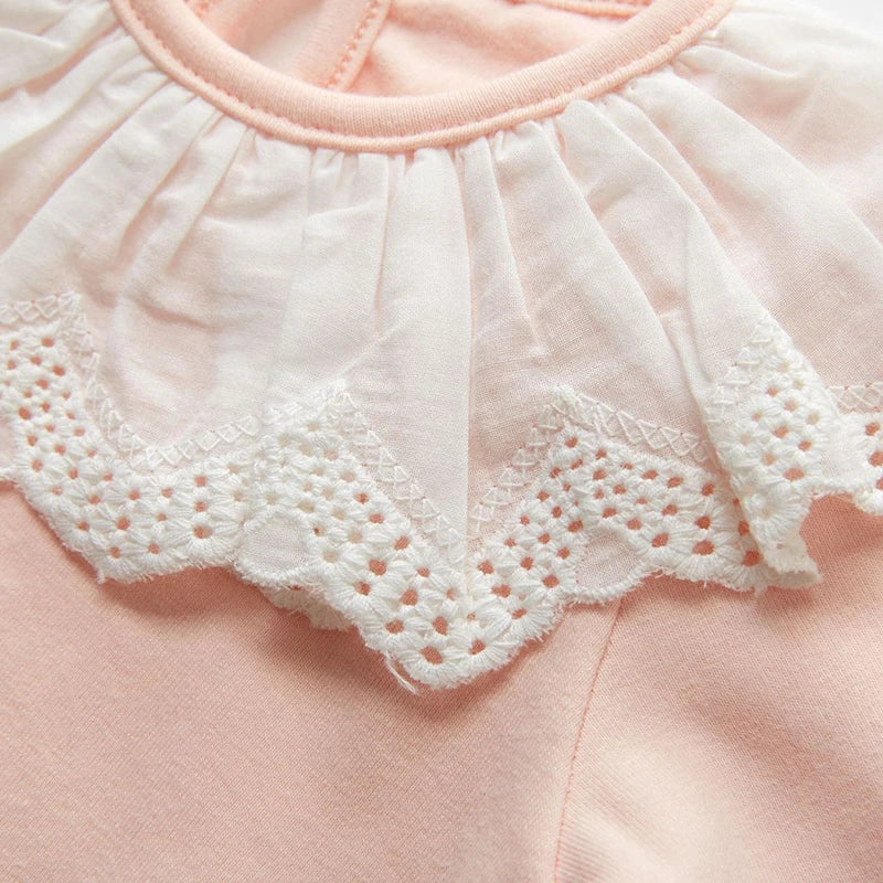 Girls Lace Baby Rompers For Girls 100% Cotton