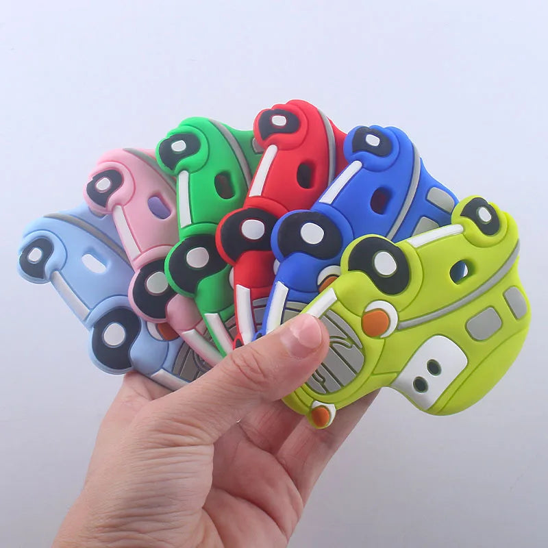 BPA Free 1pc Car Shaped Silicone Baby Teether Rodent Baby Teething Toys Chewable Baby Products Nursing Gift For Baby Boy