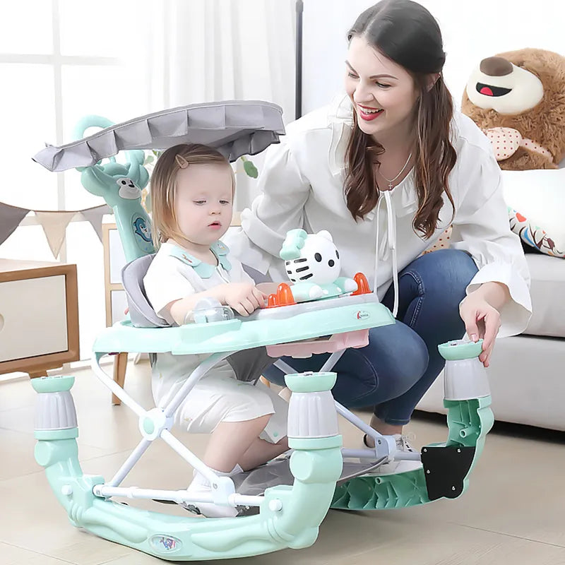 Safety Baby Walker Multifuncion Antirollover Folding Newborn Learning Walking Car Anti-O Leg Musical Baby Walker With Wheels