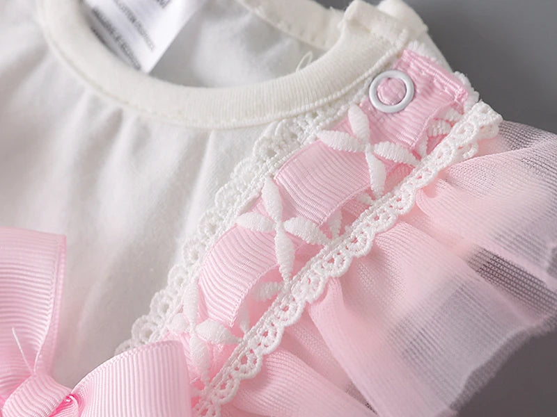 Summer Lace Bow Newborn Baby Girls Bodysuits