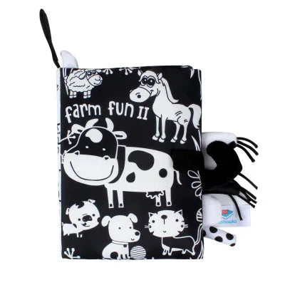 Baby Book Black and White Books for Newborn Babies Bed Crib Bumper Sensory Cloth Book Montessori High Contrast Baby Toys 0 12 M