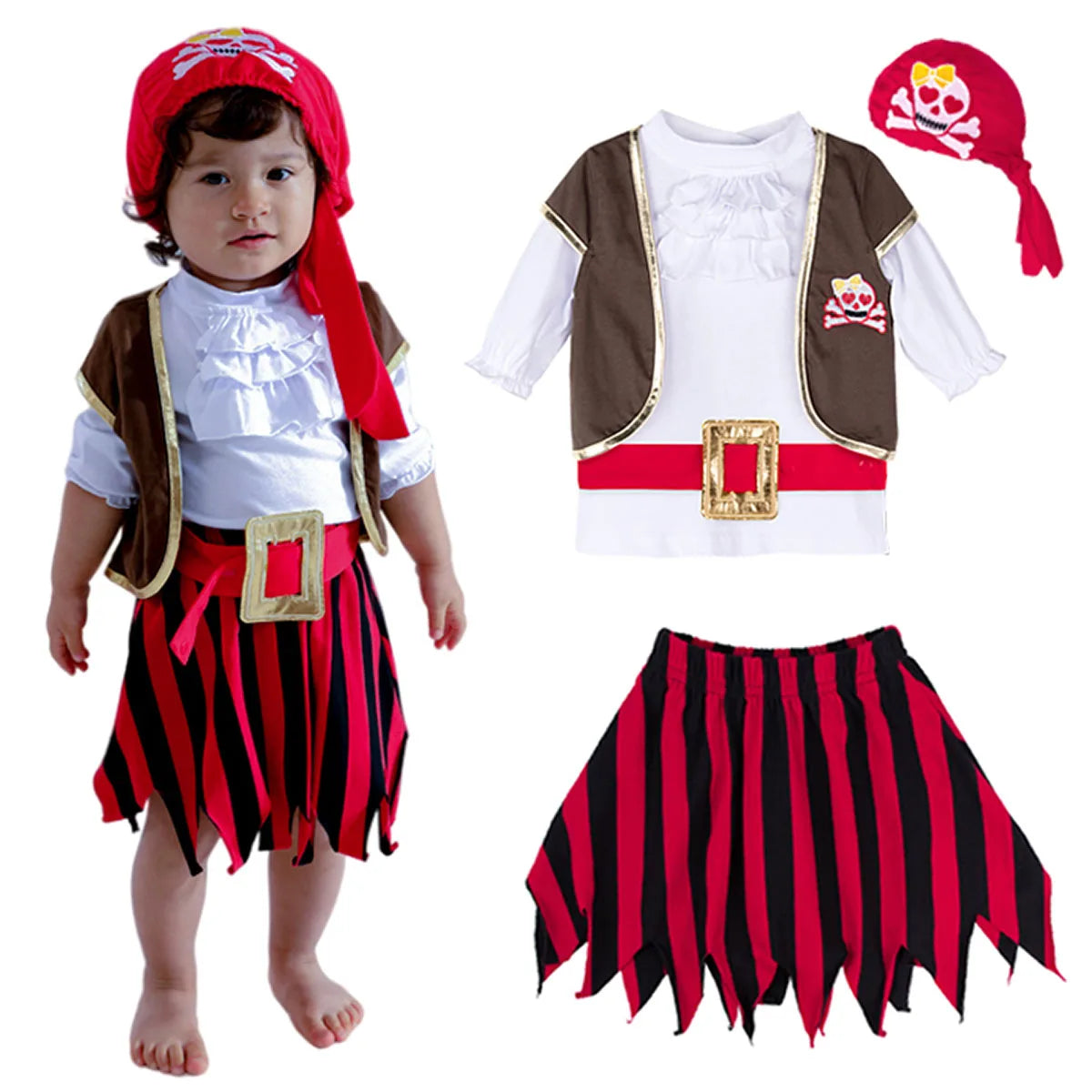 Baby Pirate Costume Infant Captain Carnival Cosplay