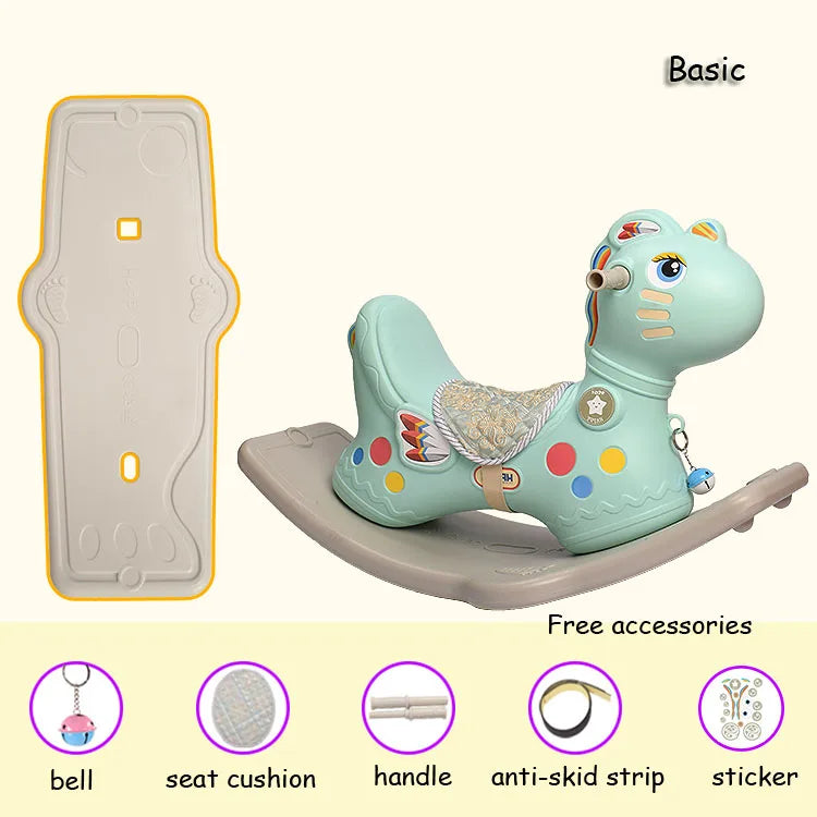 Children's Toy Rocking Horse Thickened Plastic Baby Rocking Chair Rocking Animal Swing Seat Rocker Newborn Baby Bouncers 1~6 Y