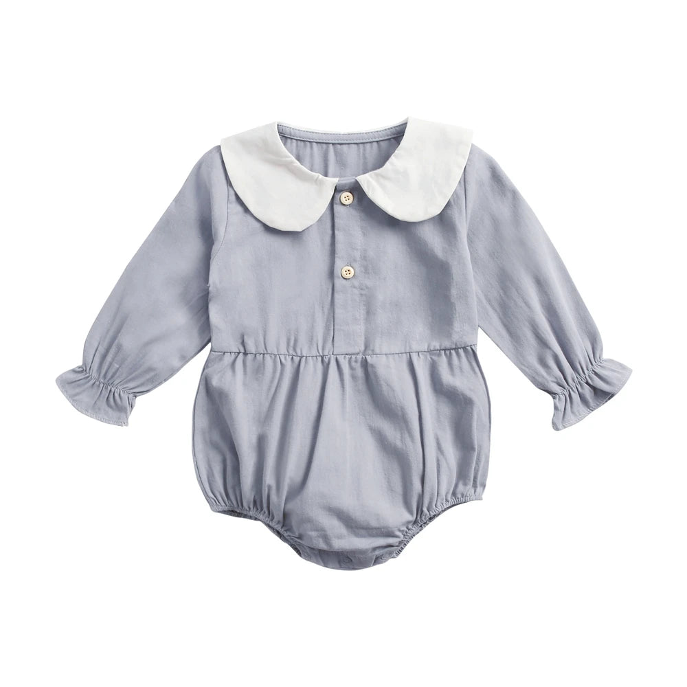 Cute Newborn Baby Girl Bodysuits Cotton Flowers Plaid