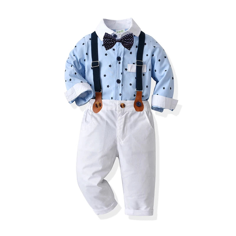 New Baby Suits Baby Boy Clothes Romper+ Suspenders Pants 2Pcs