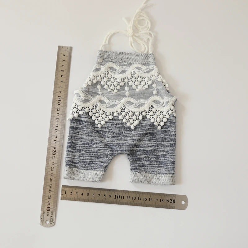 Newborn Photography Props Accessories Cute Twin Baby Clothes for Photo Shoot Suspender Jumpsuit Studio Costume Props