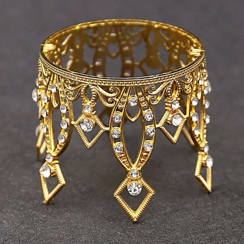 Newborn Princess Tiara Baby Golden Crown + Rhines