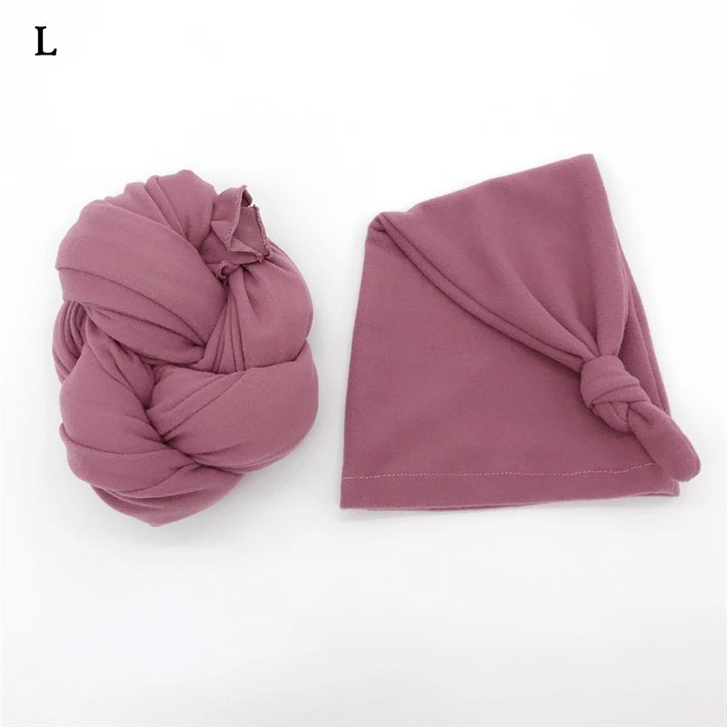 Soft Strong Stretch Baby Wraps Newborn Infant Elastic Photography Swaddlings With Hat Bebe Photo Props Wrap Blanket 40*165cm
