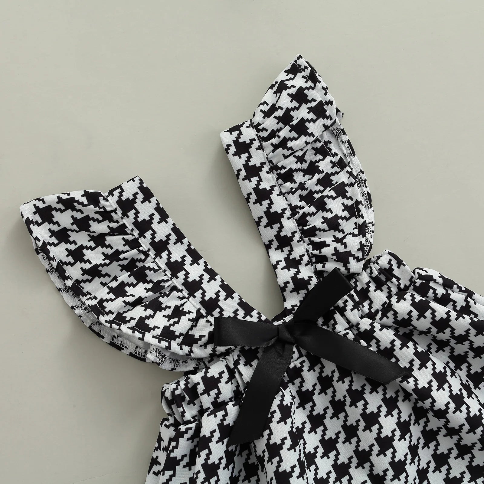 Baby Girls Clothing Set Bodysuit Top+Plaid Suspender Skirt