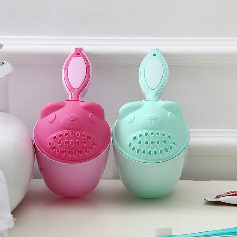 Children's shampoo cup, baby foam bath shampoo cup Flower pot waterer (blue, pink）