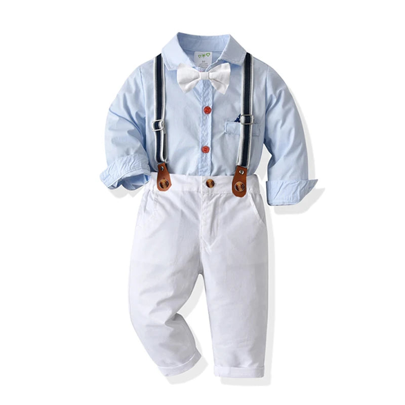 New Baby Suits Baby Boy Clothes Romper+ Suspenders Pants 2Pcs