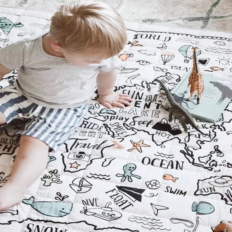 Baby Play Mats Kids World Map Nordic Rug Crawling Children's Carpet In The Nursery Toys Infant Gym Playmat Kids Room Decor Gift