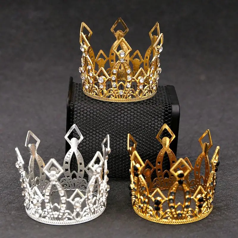 Newborn Princess Tiara Baby Golden Crown + Rhines