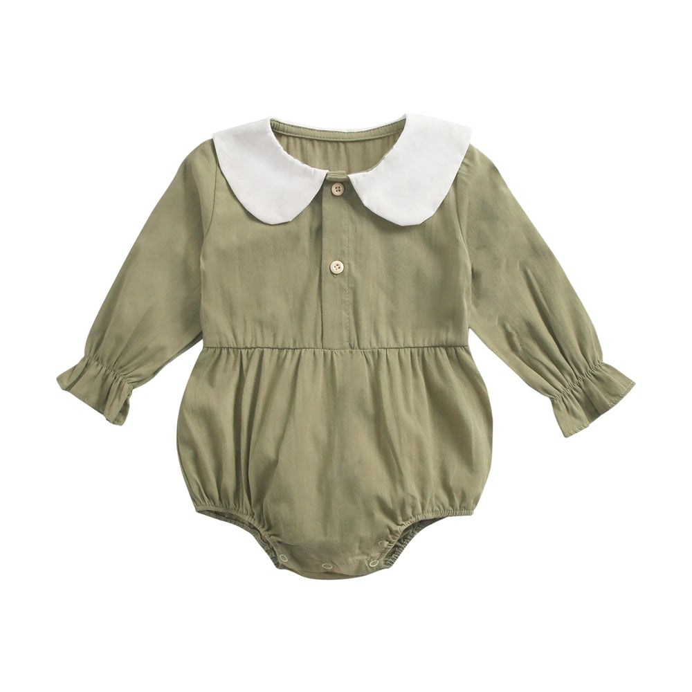 Cute Newborn Baby Girl Bodysuits Cotton Flowers Plaid