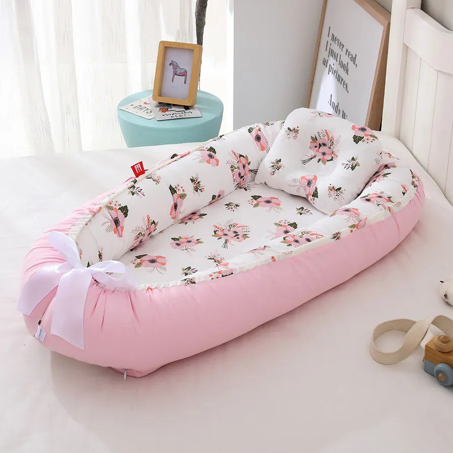 Portable Baby Bed Crib Baby Nest With Pillow