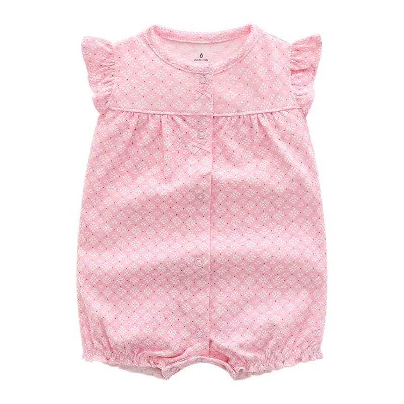 Summer 100% Cotton Newborn Infant Bodysuits 6-24