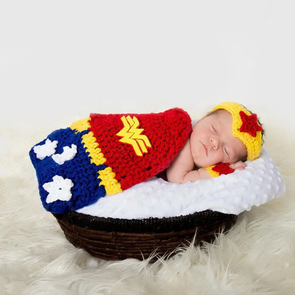 Crochet Wonder Woman Newborn Photo Props