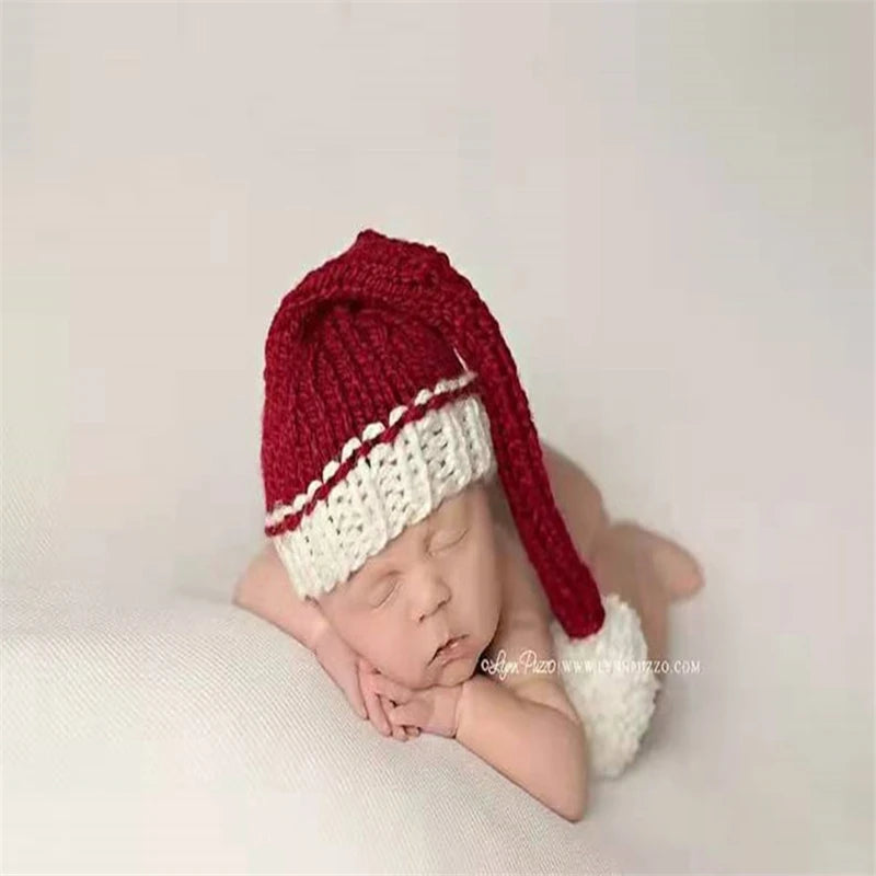 Baby Knitting Wool Christmas Hat Newborn Photography Props