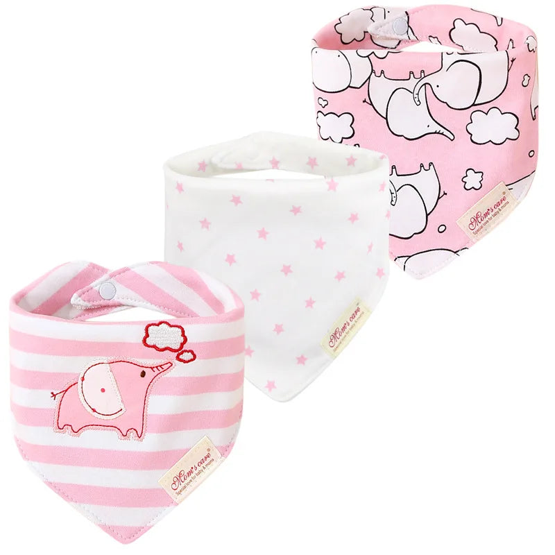 Cotton Cartoon Baby Bibs 3pcs Bandana Set Saliva Towel