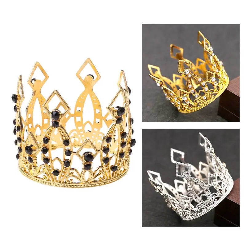 Newborn Princess Tiara Baby Golden Crown + Rhines
