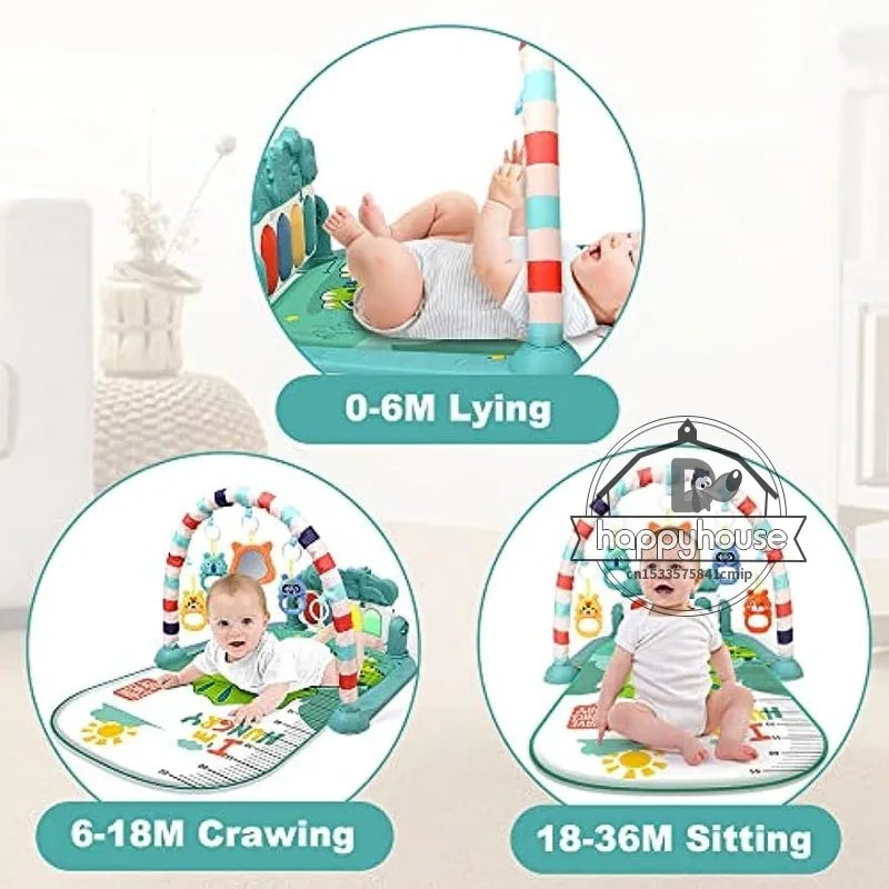 Baby Play Mat Baby Gym Play Piano Baby Activity Gym Mat with Music and Lights Piano Gym Baby Play Mat Gift for Babies Newborn