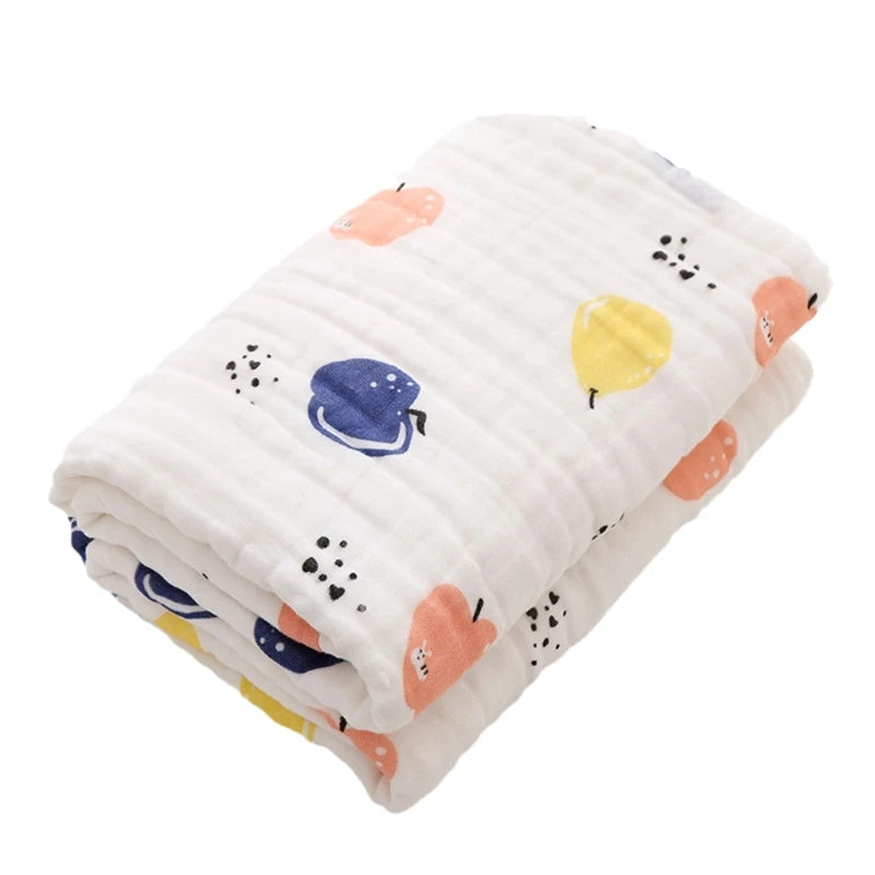 Baby Muslin Bath Towel Gauze-Cotton Wrapping Blanket Breathable Shower Towel Crib Bedding Nursing Cover Newborns Shower Gift