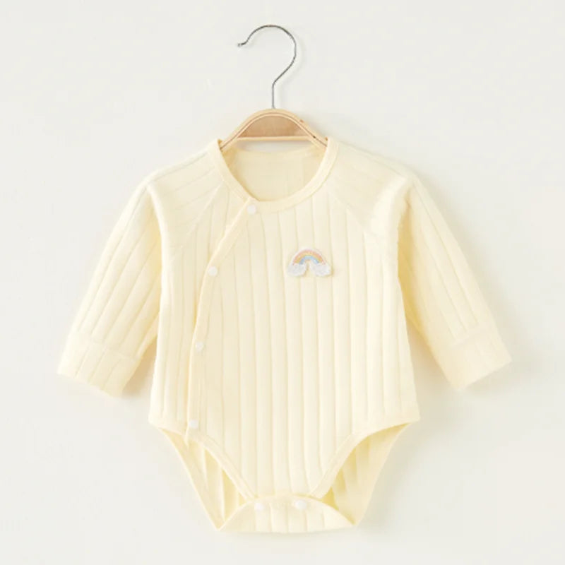 Baby Clothes Romper for Newborns Bodysuit Children's Clothing Bottoming clothes baby suede cotton long-sleeved triangle harness