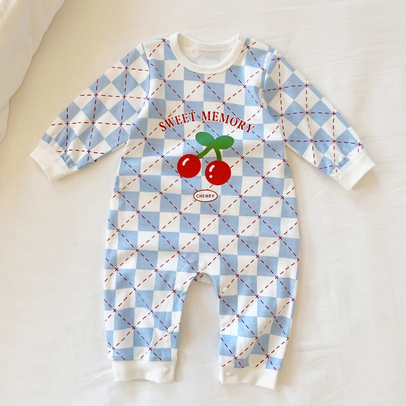Baby Long Sleeve Boy Girl Cotton Bear Jumpsuit Newborn Crawling Pajamas Romper Autumn 0-18 Months Baby Onesie Costume Bodysuits