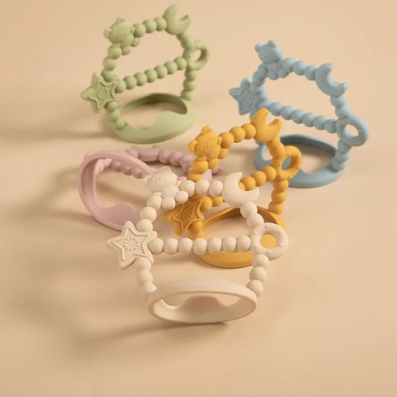 Baby Silicone Teether Soothing Molar Toy Cartoon Newborn Nursing Teething Gift Baby Accessories Kids Fingers Thumb Toys BPA Free